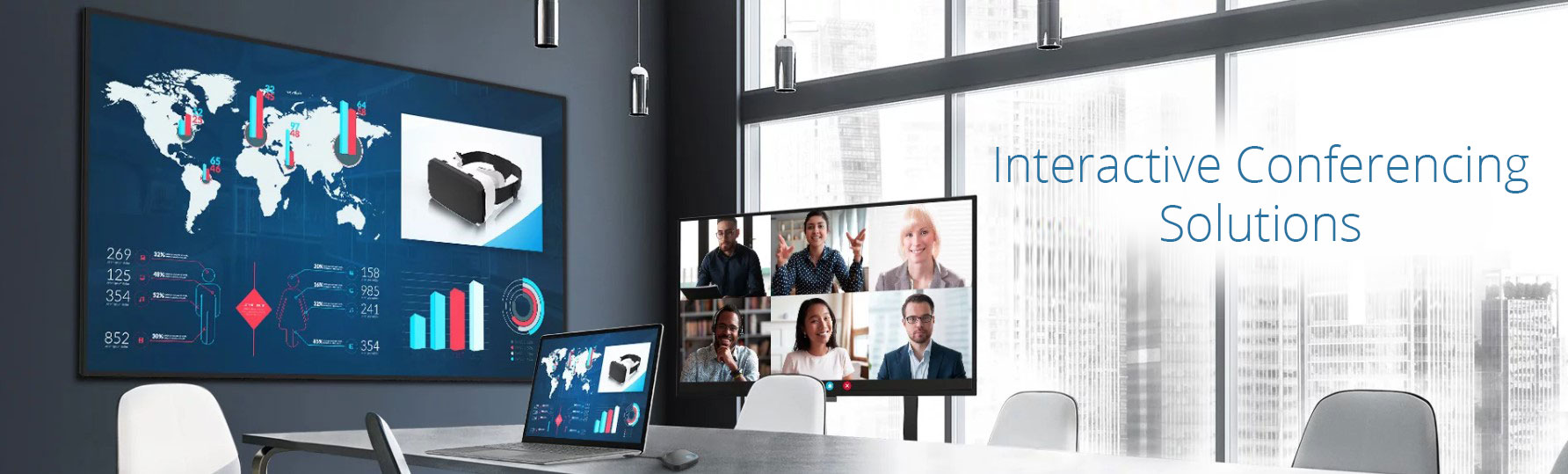 Advanced video conferencing tools including cameras, microphones, and software - Mitronics